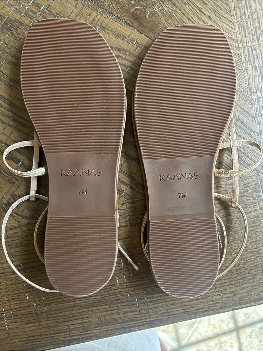 NIB Kaanas Aisha Strappy Gladiator Sandal in Gold - Picture 2 of 10